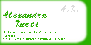 alexandra kurti business card